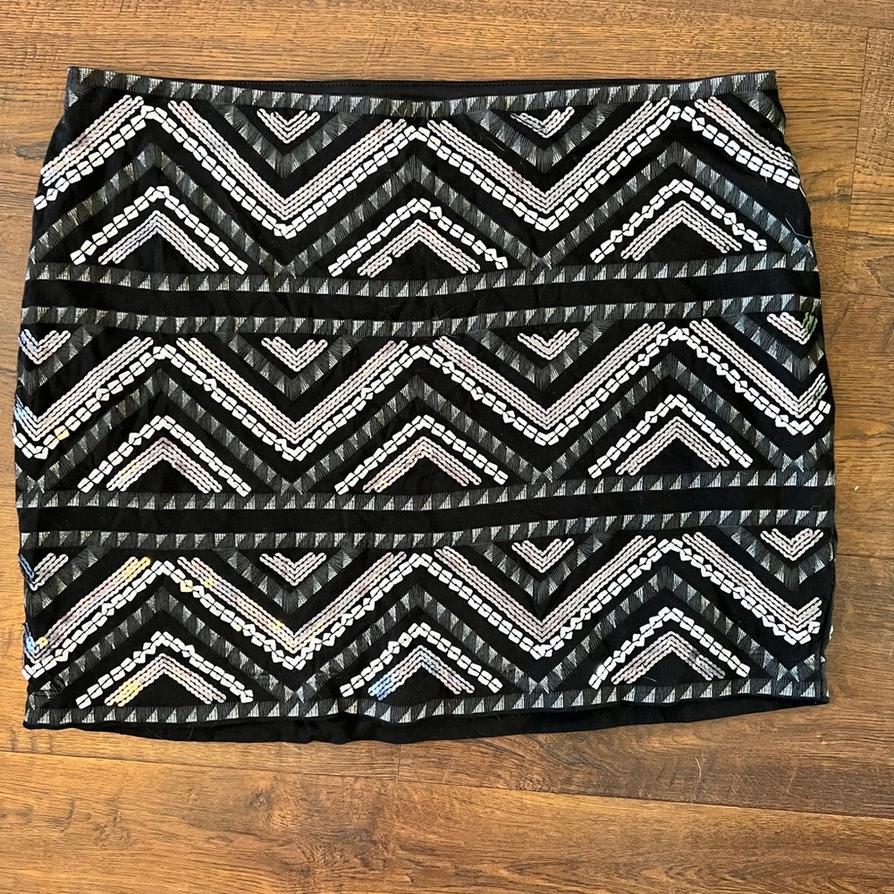 Express sequin mini skirt.